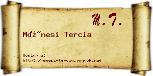 Ménesi Tercia névjegykártya
